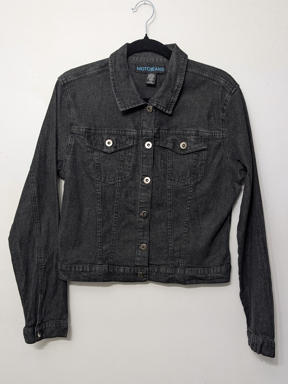 Moto Jeans Women's Black Denim Jacket Coton